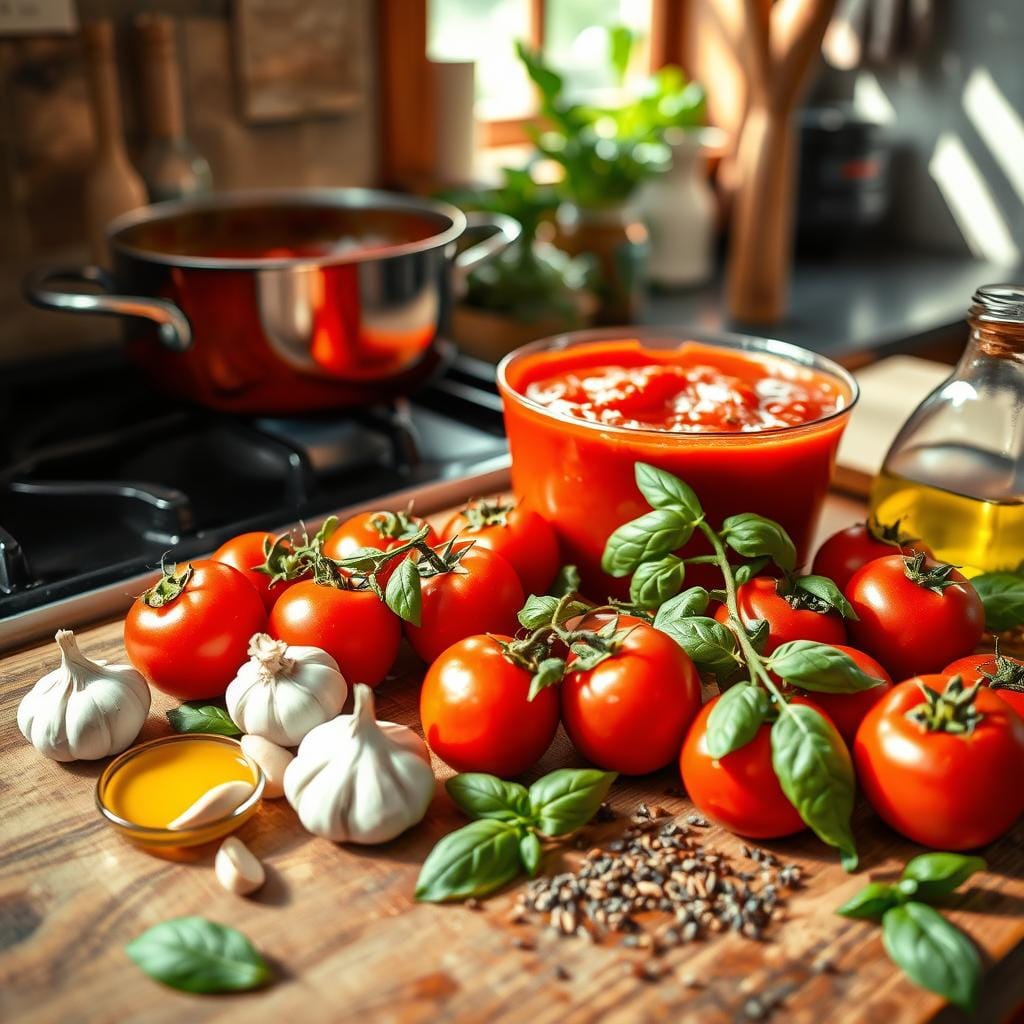 Homemade Marinara Sauce Preparation