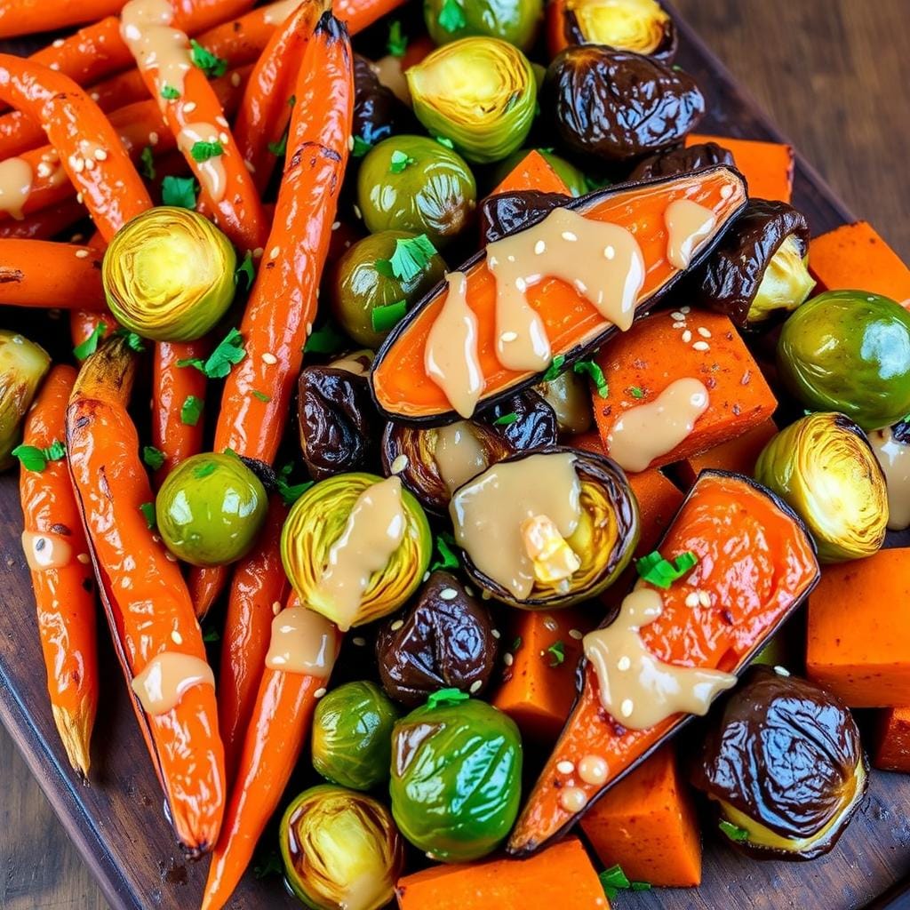 Miso Butter Roasted Vegetables