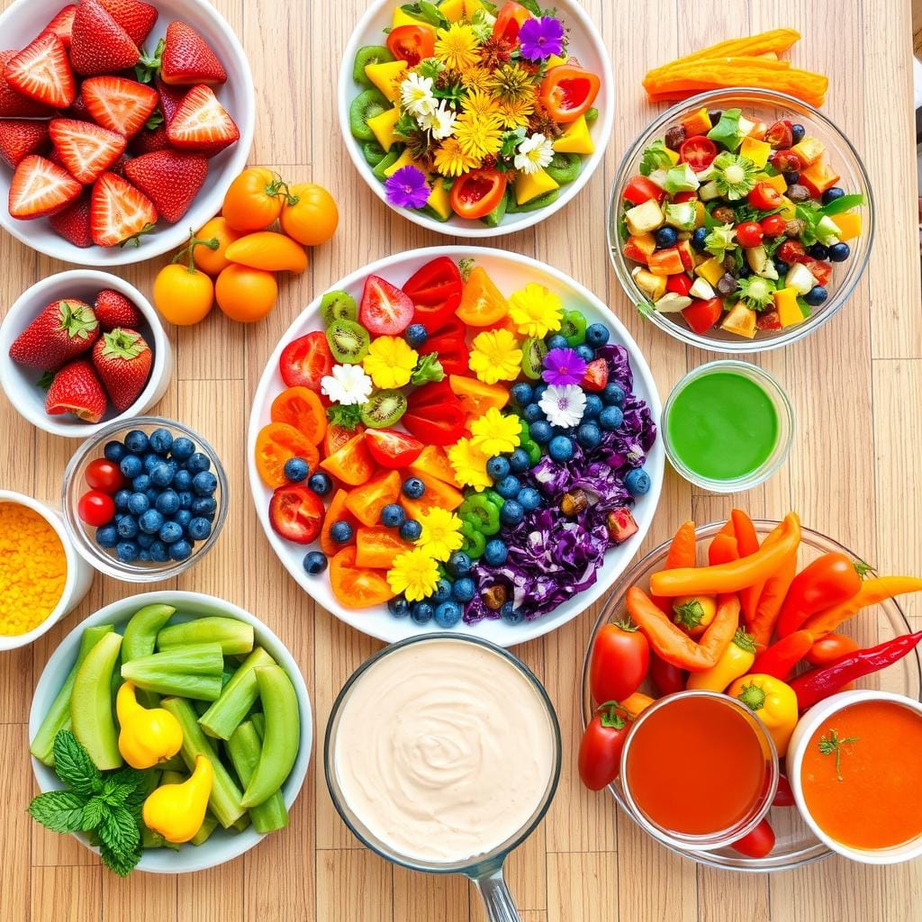 Colorful Rainbow Foods Spread Colorful Rainbow Foods Spread