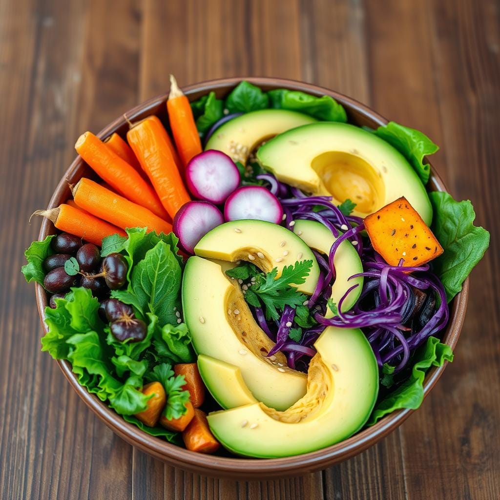 Colorful Vegan Buddha Bowl Vegetables