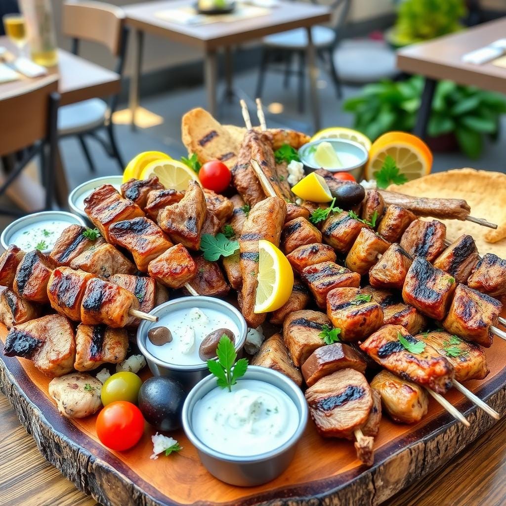 Greek Grilled Meats Mezze Platter Greek Grilled Meats Mezze Platter