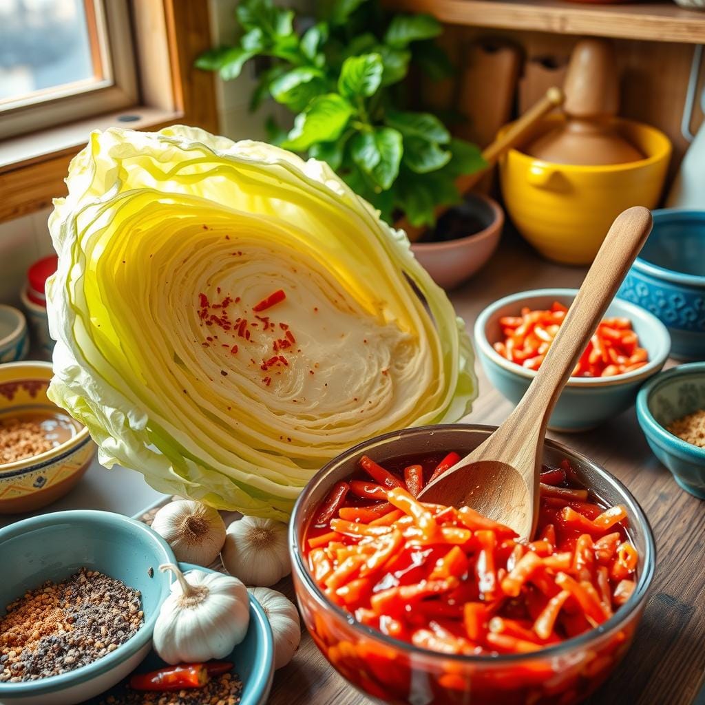 Homemade Kimchi Preparation