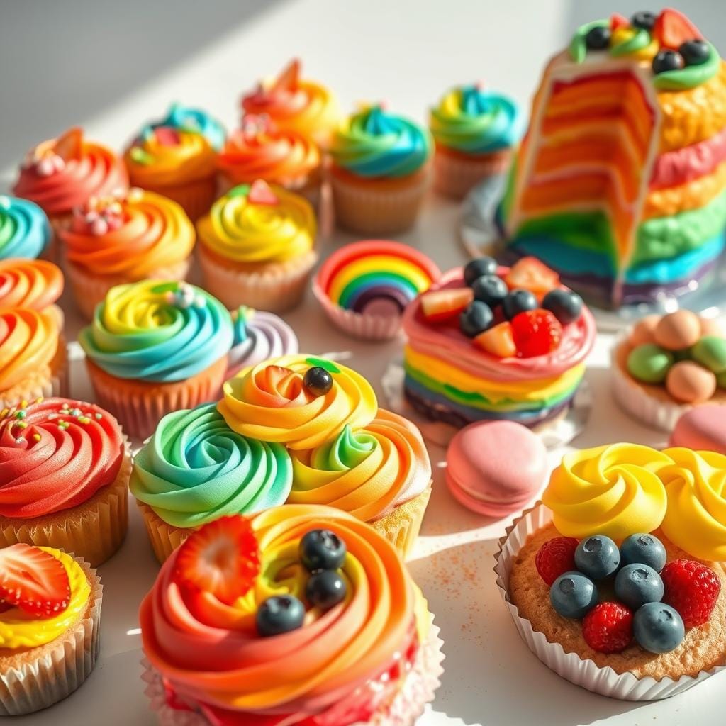Rainbow Desserts and Colorful Cupcakes Rainbow Desserts and Colorful Cupcakes