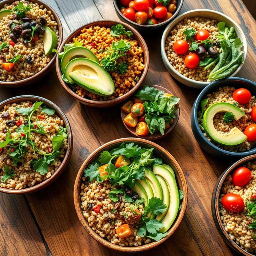 Vegetarian Grain Bowls Variety